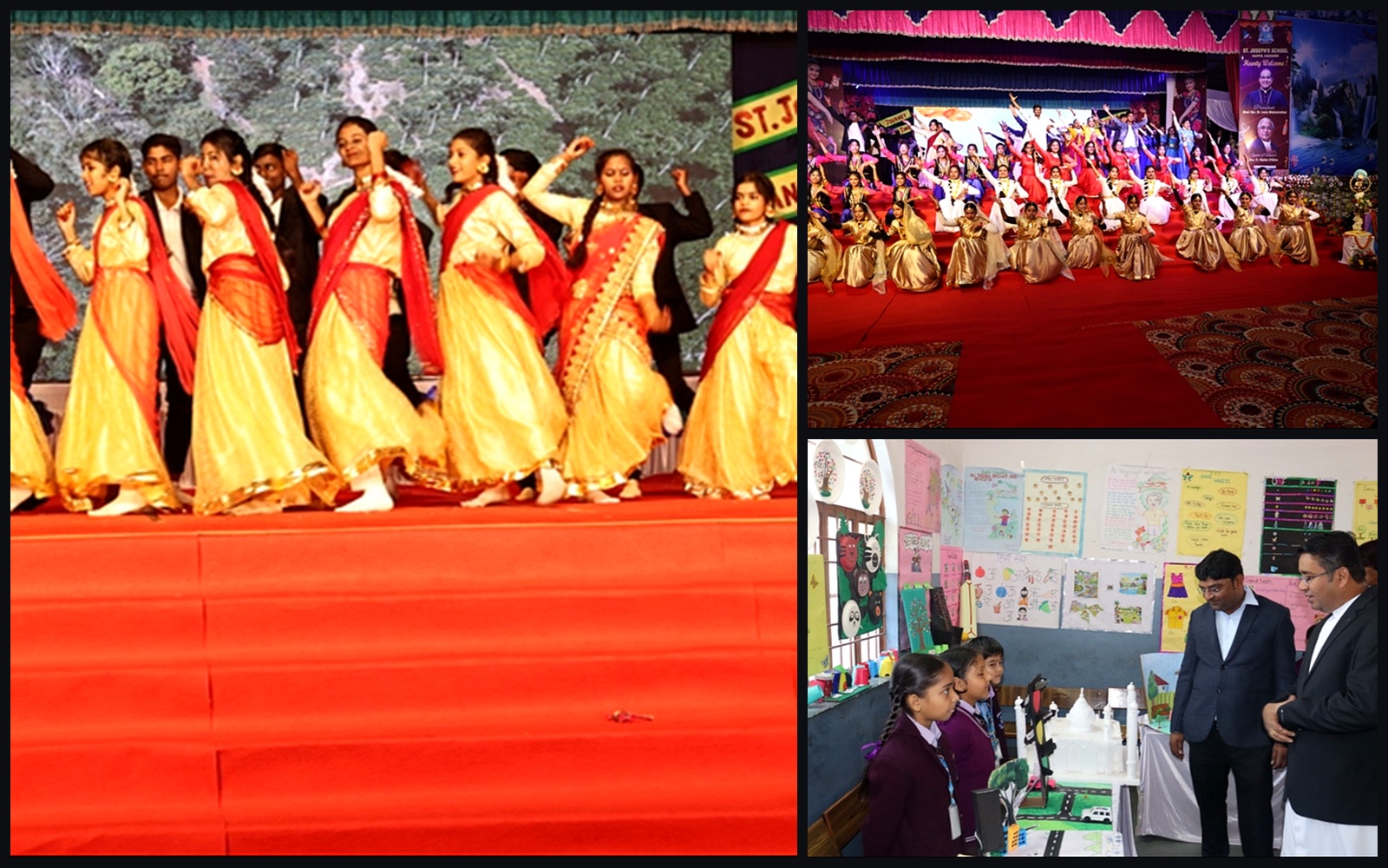 Grand finale ensemble and pyrotechnics collage